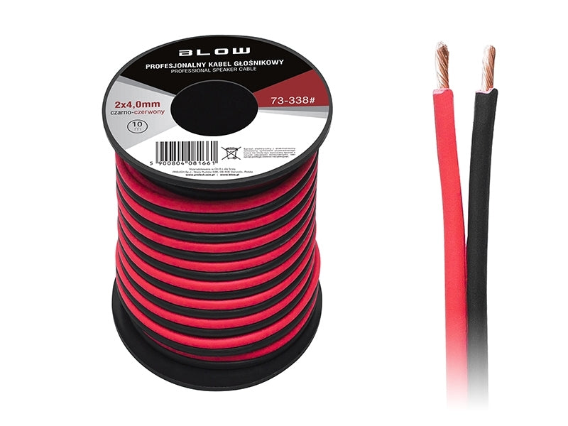 2 x 4.00 mm zwart/rood op rol 10 meter 2-aderige kabel voor ledstrips 2 x 4.00 mm zwart/rood op rol 10 meter 2-aderige kabel voor ledstrips
